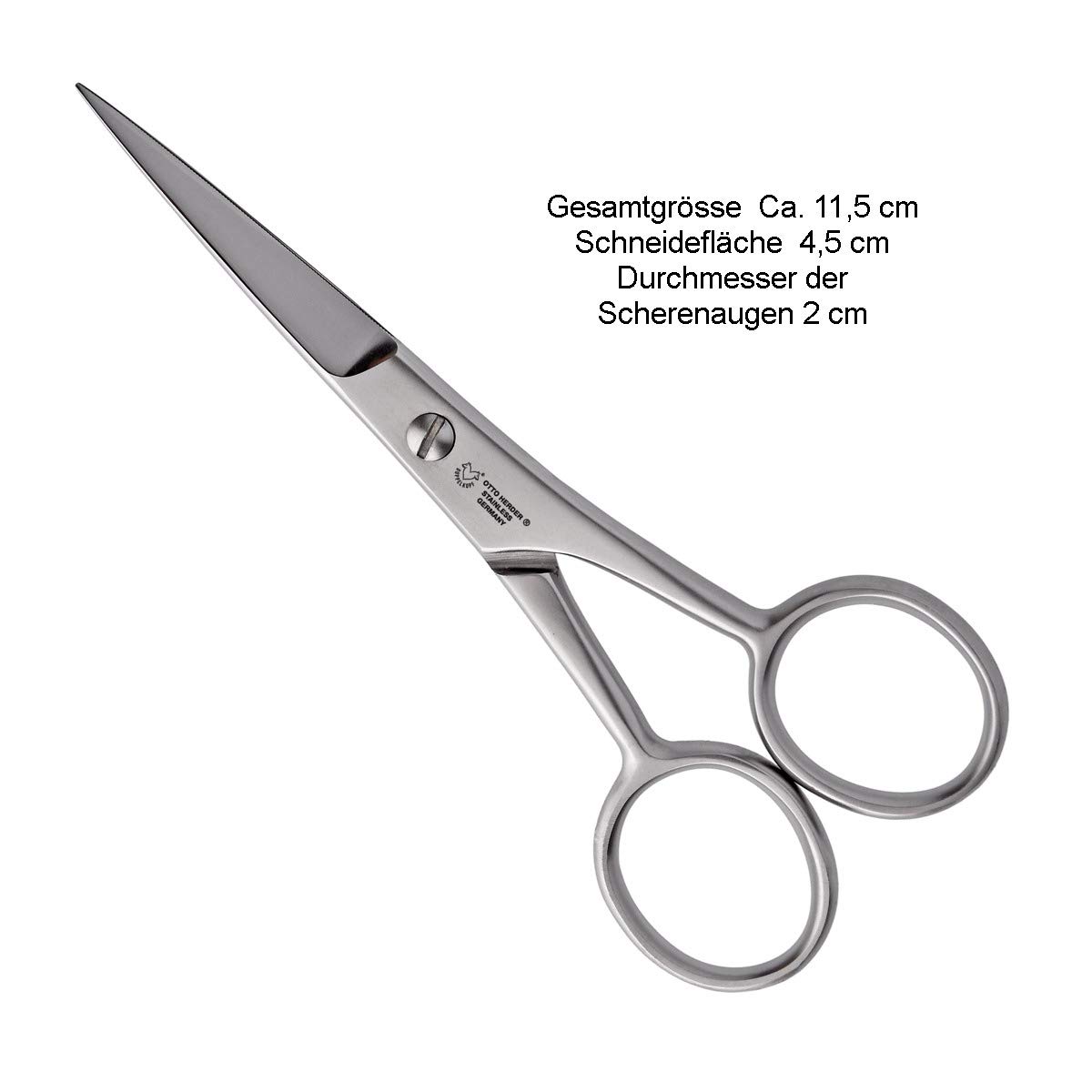 Otto Herder® Tijeras para Barba | 11,5 cm con Microdientes Unilaterales | Estuche Incluido | Corte Afilado y Preciso