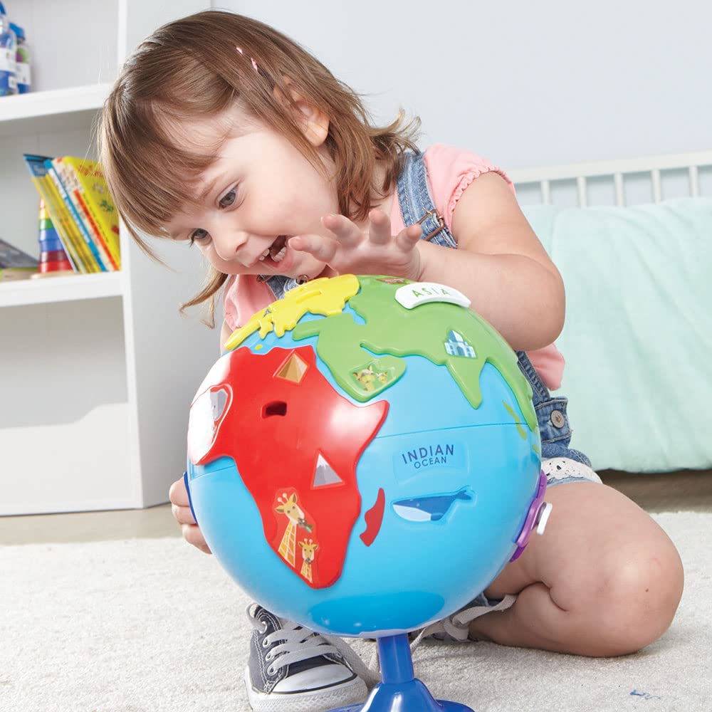 Learning Resources Globe Puzzle Éducatif – Jeu de Géographie pour Enfants – 6 Continents Amovibles – Dès 3 Ans – STEM – Diamètre 20 cm