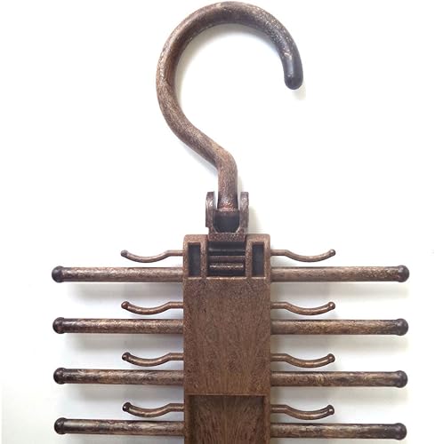 Miniatura 9 de Percha para corbatas, 1 paquete de soporte antideslizante para bufandas, gancho para cinturón con rotación de 360 grados, de forma segura hasta 20