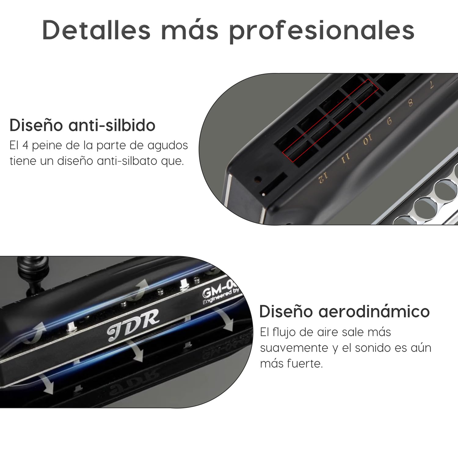 JDR Armónica Cromática Clave C 12 Agujeros 48 Tonos Órgano de Boca Cromático Arpa Clave de C para Niños Principiantes Adultos Jugador Profesional Padres | GM0648