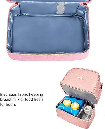 Miniatura 3 de Bolsa de extractor de leche con compartimento para extractor de leche, bolsa enfriadora y resistente a la humedad, doble capa para la madre,