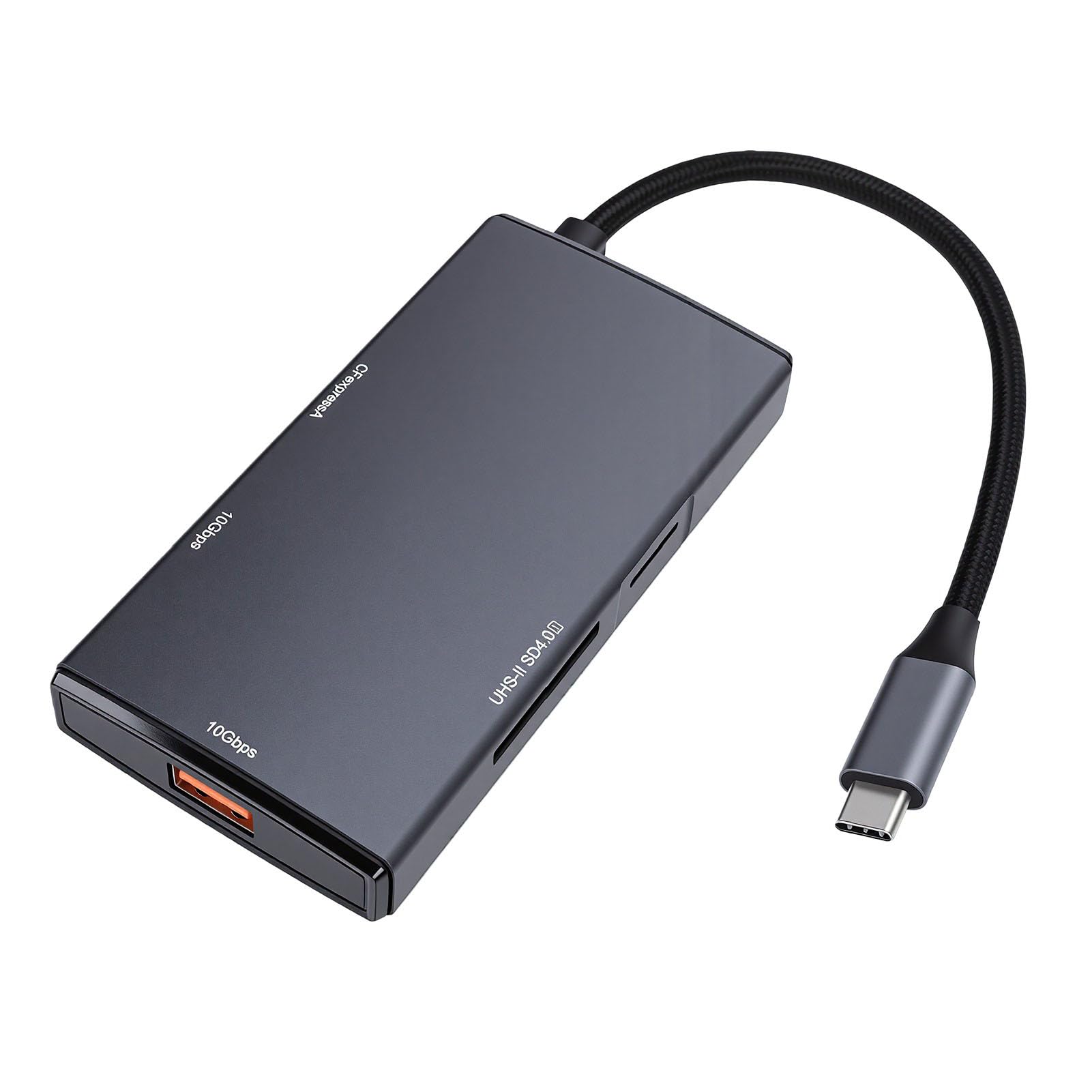 Luocute Lector de Tarjetas Hub USB C 5 en 1, Adaptador USB 3.2 Gen 2 de 10 Gbps con Aleación de Aluminio, Ranura para Tarjeta SD TF para Computadora Portátil de Escritorio, Adaptador