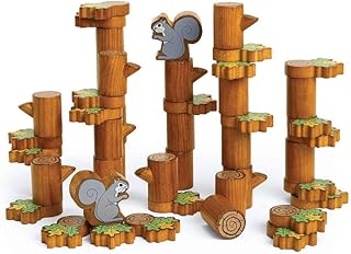Excellerations Tree and Squirrel Blocks Toy for Kids and Young Learners, Set of 46 (Item # SQUIRLOG)