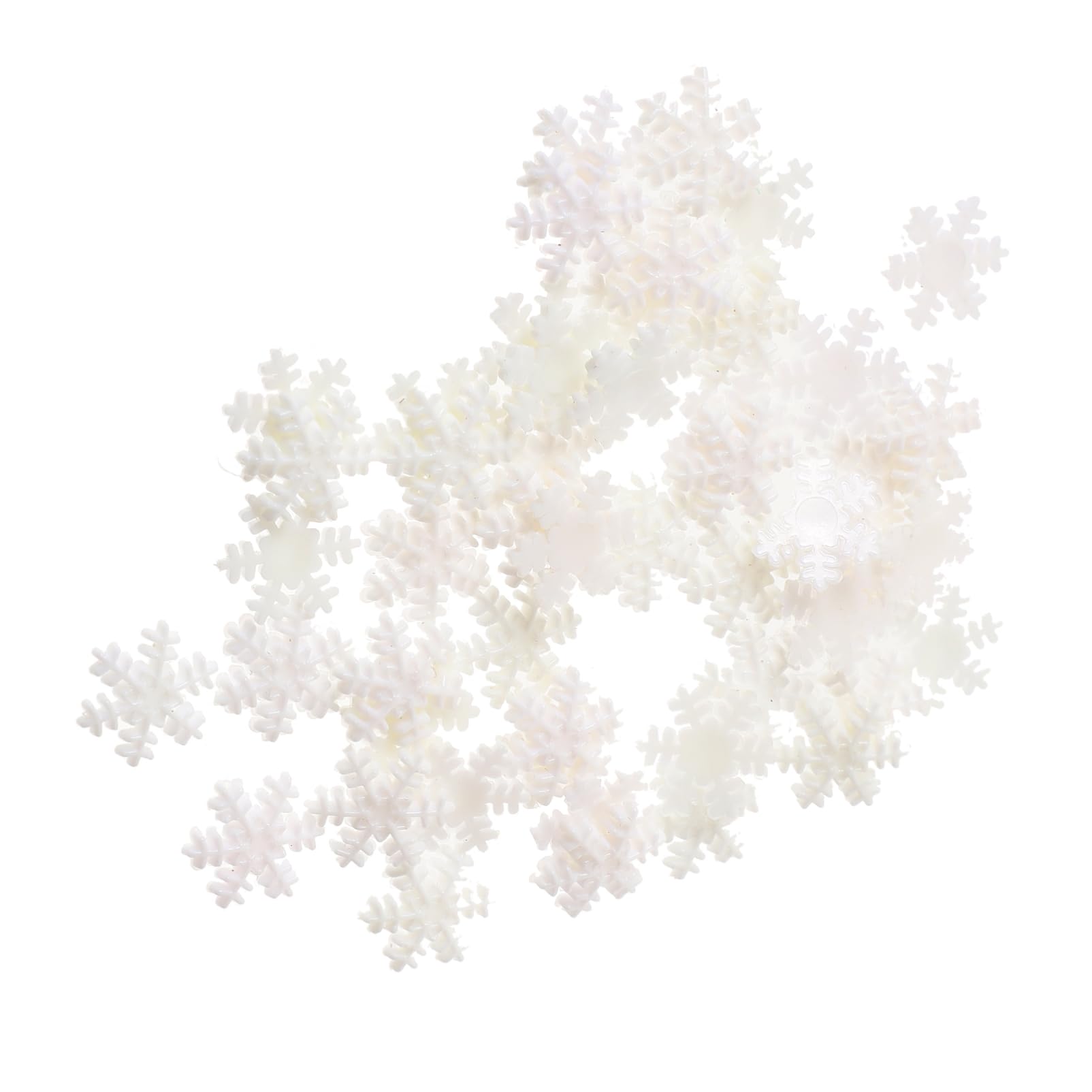 VILLCASE 7 Sätze Schneeflocke Winterdeko Dekoration Winter Weihnachtsassesoires Weihnachtdeko Weihnachts-hüpfburgen Weihnachten Weihnachtsschmuck Weihnachtsbedarf Plastik Weiß 200 Stück * 7
