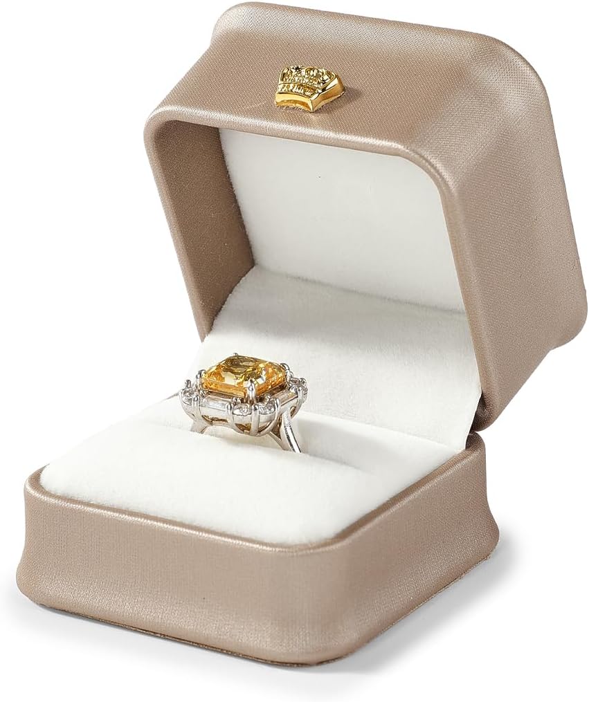 Leather Ring Gift Box Wedding Jewelry Gift Box Small Ring Case for Birthday, Proposal, Engagement,Wedding, Valentine's Day