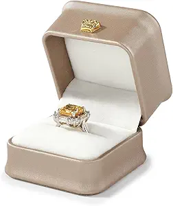 Leather Ring Gift Box Wedding Jewelry Gift Box Small Ring Case for Birthday, Proposal, Engagement,Wedding, Valentine's Day