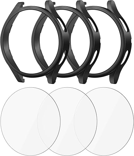 Vancle Funda protectora de pantalla para Samsung Galaxy Watch 5 Samsung Galaxy Watch 4 de 1.732 pulgadas (1.732 in), 3 + 3 unidades de vidrio
