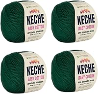 Vista 39 de Keche Hilo de algodón, 60% algodón, 40% hilo acrílico, hilo de algodón suave para crochet y tejer, hilo amigurumi, 1 madeja/bola, 1.76 onzas (50g)