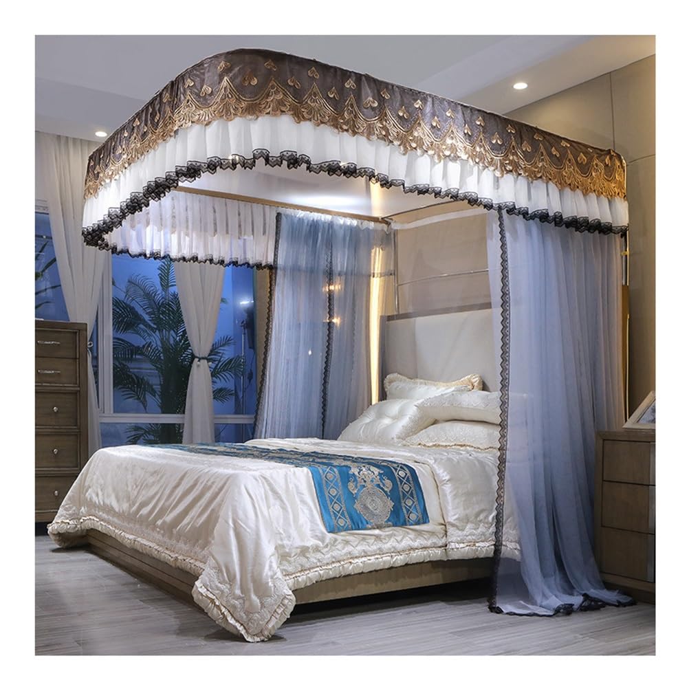 Moustiquaire à baldaquin bleu 180x200 pour sublimer votre chambre parentale