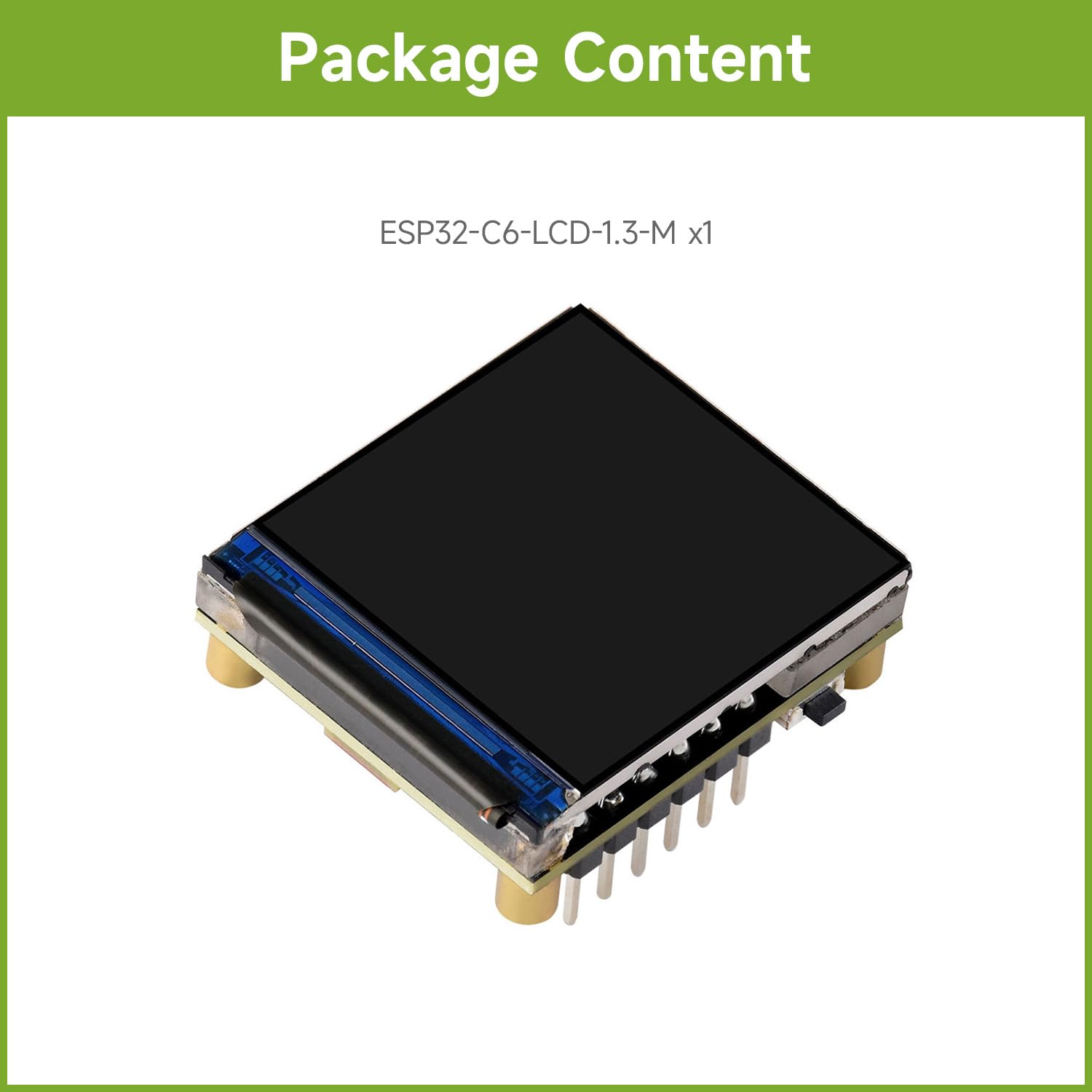 Waveshare ESP32-C6 1.3inch LCD Display Development Board with Header, 240x240 Pixels, 262K Color, Supports Wi-Fi 6 And BLE 5