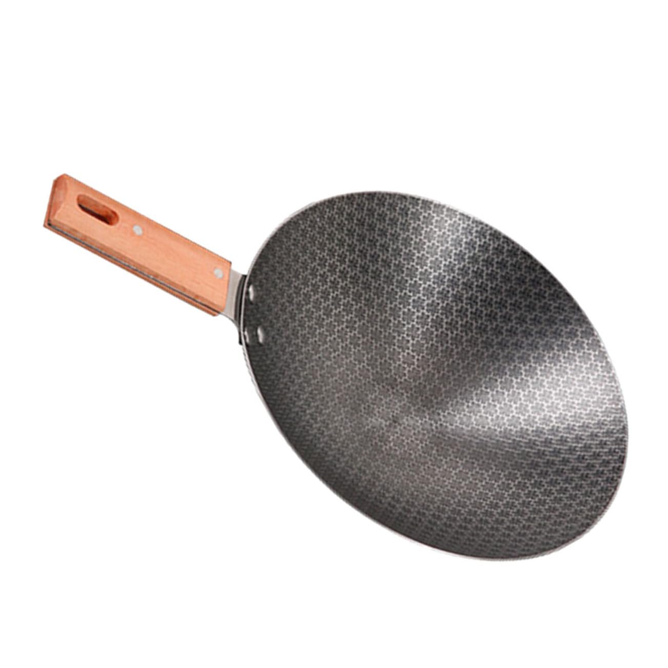 Wok Piccolo in Ferro per Cottura Padella Wok da Cucina Multiuso Facile Impugnare Manico Termoisolante per Friggere e Cuocere