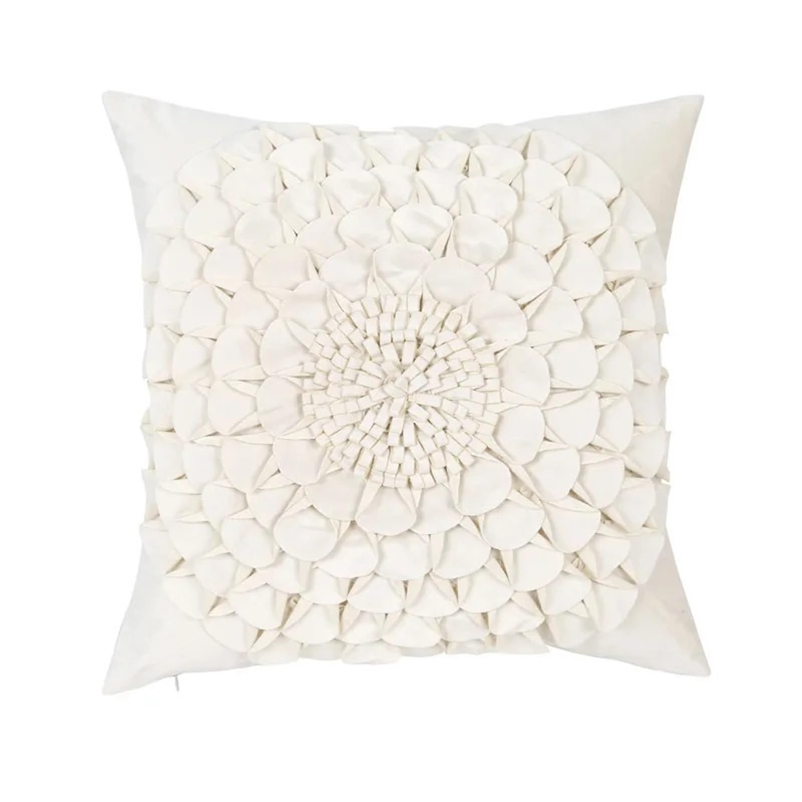 LCKKJHG Pillow Cover In Luxurious Handmade Chrysanthemum Patchwork Cushion Home Decor Throw Pillows(A-White-Square)