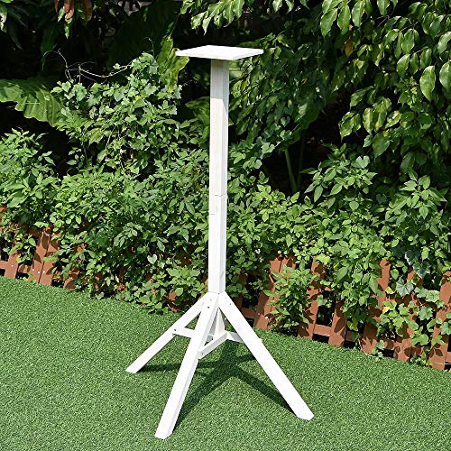 Mucola Holz-Ständer Für Vogelhaus – 105 Cm Hoch – Mit Großem Standfuß 66,5x66,5 Cm – Weiß – Stabil & Wetterfest – Universell