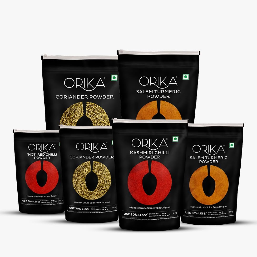 See full amazon price history chart for ORIKA Salem Turmeric Powder, Coriander Powder, Kashmiri Chilli Powder, Hot Red Chilli Powder (Pack of 6, 100gms Each) ORIKA Salem Turmeric Powder, Coriander Powder, Kashmiri Chilli Powder, Hot Red Chilli Powder (Pack of 6, 100gms Each) (B08CBP81HB) Amazon Price History, Amazon Price Tracker