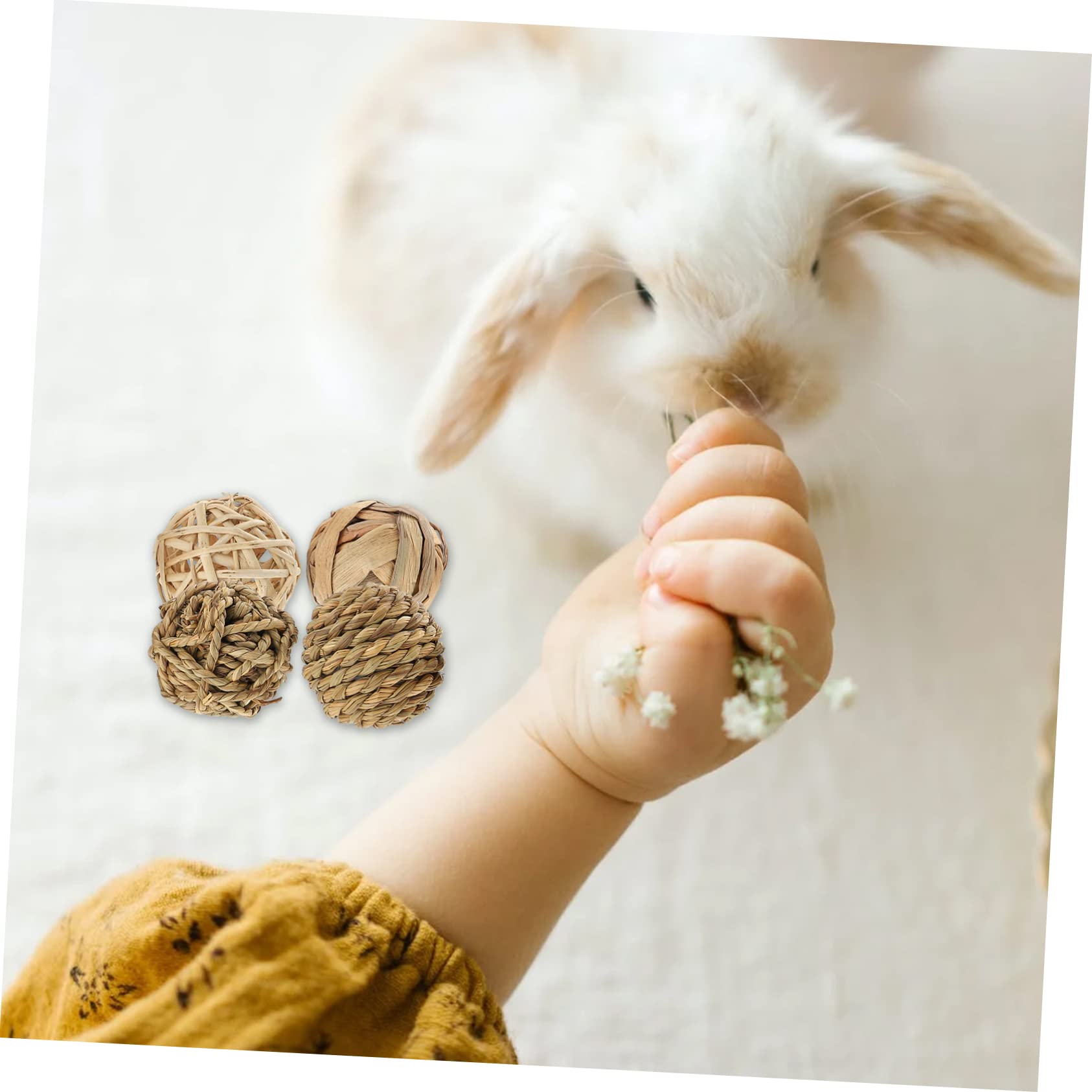 12pezzi Palline Intrecciate Per Animali Domestici Giocattoli Masticabili Naturali Per Conigli Pappagalli e Roditori Rattan Riduce La Solitudine e Favorisce Gioco