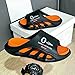 DMMWCX Slippers Fashion Men'S Eva Outdoor Flip Flops Thick-Soled Beach Slippers Soft-Soled Sandals-Black Orange-41-42