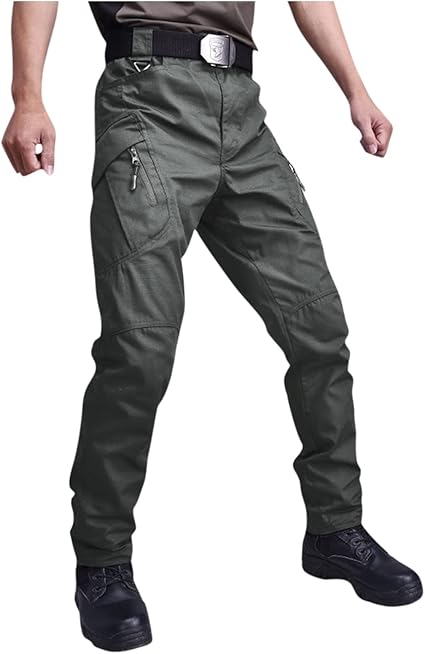 OIOLOYJM Military Cargo Pants for Men Hiking Relaxed Fit Work Waterproof Stretch Tactical Lightweight Outdoor Travel Pant
