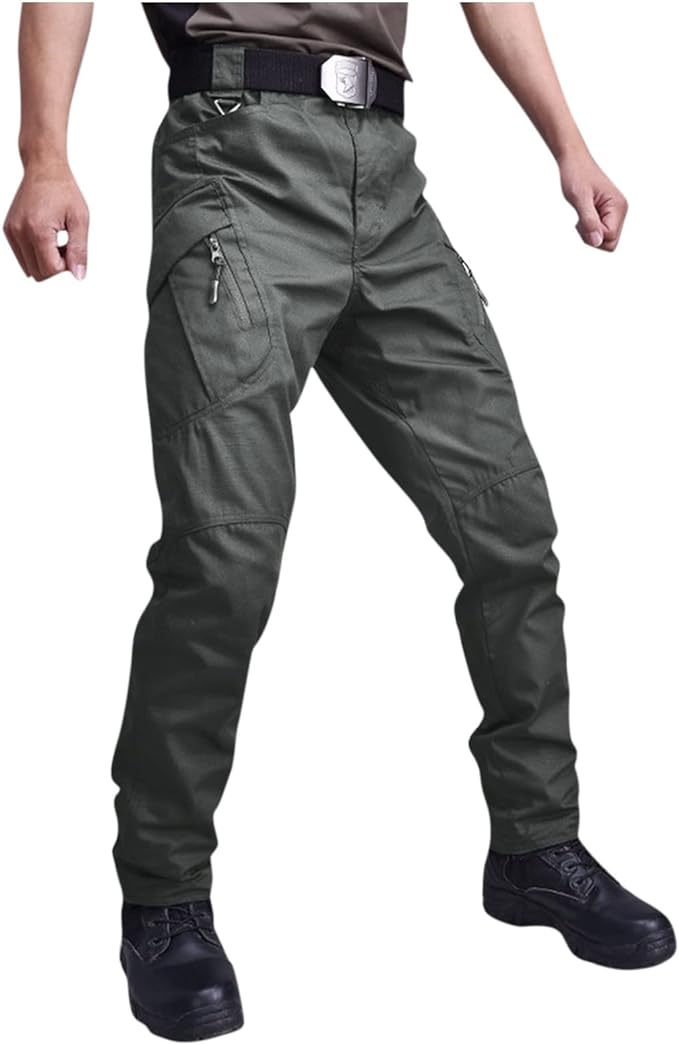 OIOLOYJM Military Cargo Pants for Men Hiking Relaxed Fit Work Waterproof Stretch Tactical Lightweight Outdoor Travel Pant
