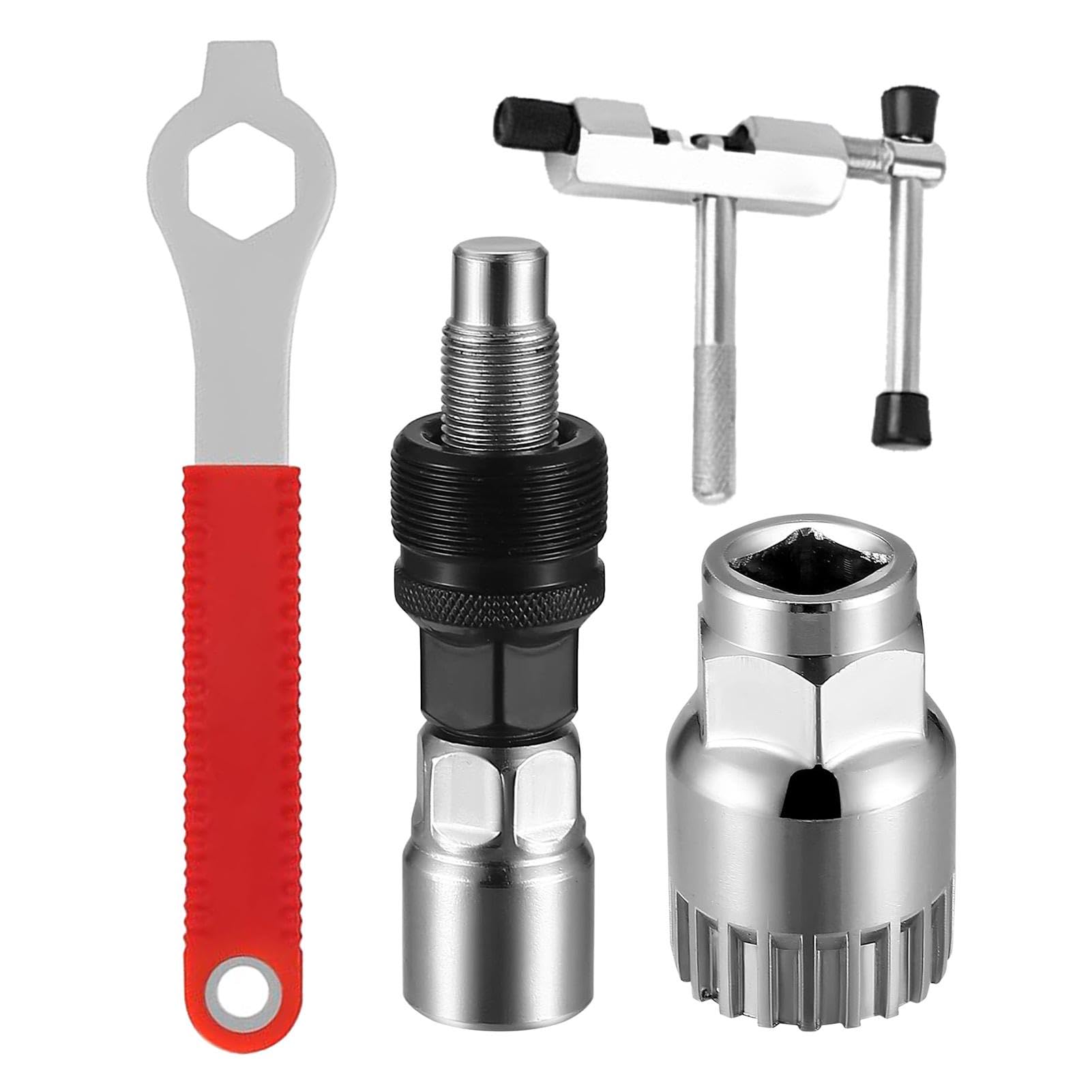 Bike Chain Removal Tool Kit, Bike Cassette Removal Tool, Including Bicycle Crank Puller, Flywheel Chain Sprocket-Remover, Wrench and Bottom Bracket Removal-Tool, for Bikes Repair & Maintenance