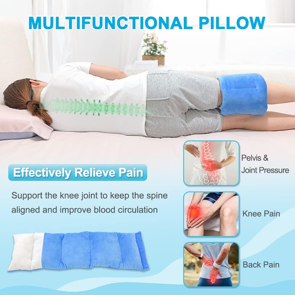 Almohada de rodilla para dormir de lado, almohadas de piernas, almohada de cadera para dormir de lado, almohada de apoyo de pierna entre las piernas para dormir, almohada de cirugía para alinear la