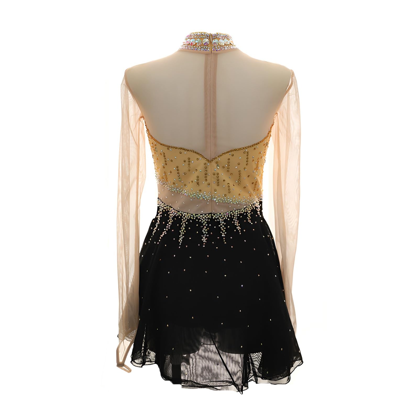 Eiskunstlaufkleid Mit Hoher Elastizität Und Strasssteinen for Mädchen, Handgefertigte Wettkampf-Eislaufkleider for Damen
