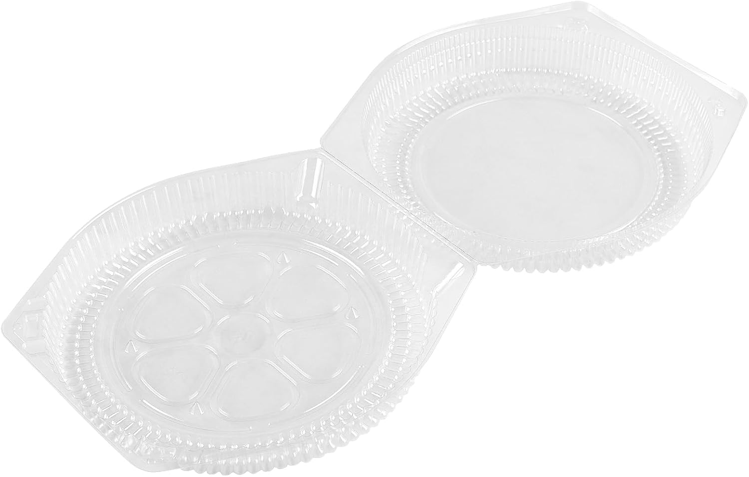 100 Pcs 8 Inch Clear Plastic Disposable Pie Containers with Hinged Locking Lids, Round Pie Keeper Dessert Flan Containers for Takeout Transport