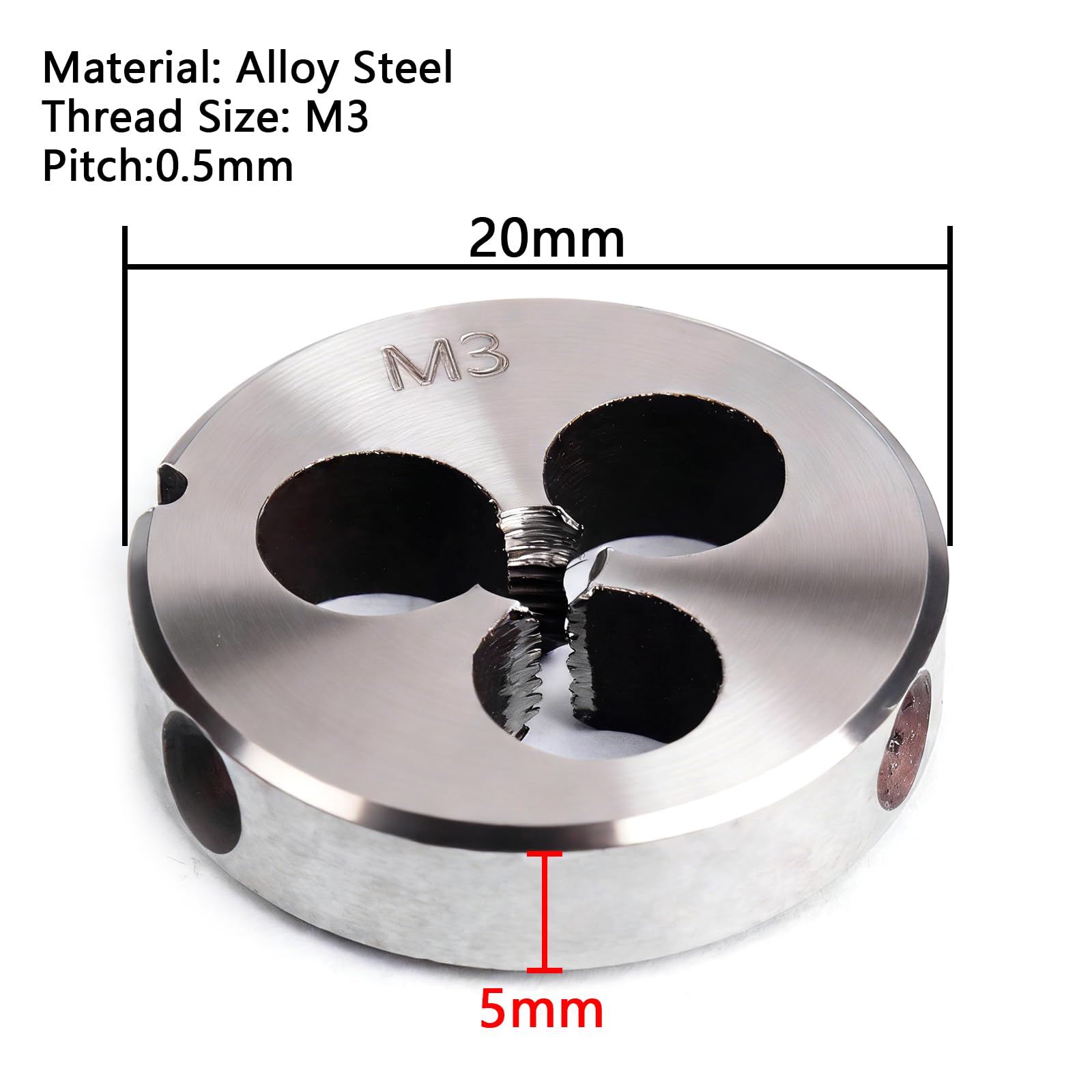 ATOPLEE 1pc M3 Metric Right Hand Thread Die,M3 X 0.5mm — Amazon image 2