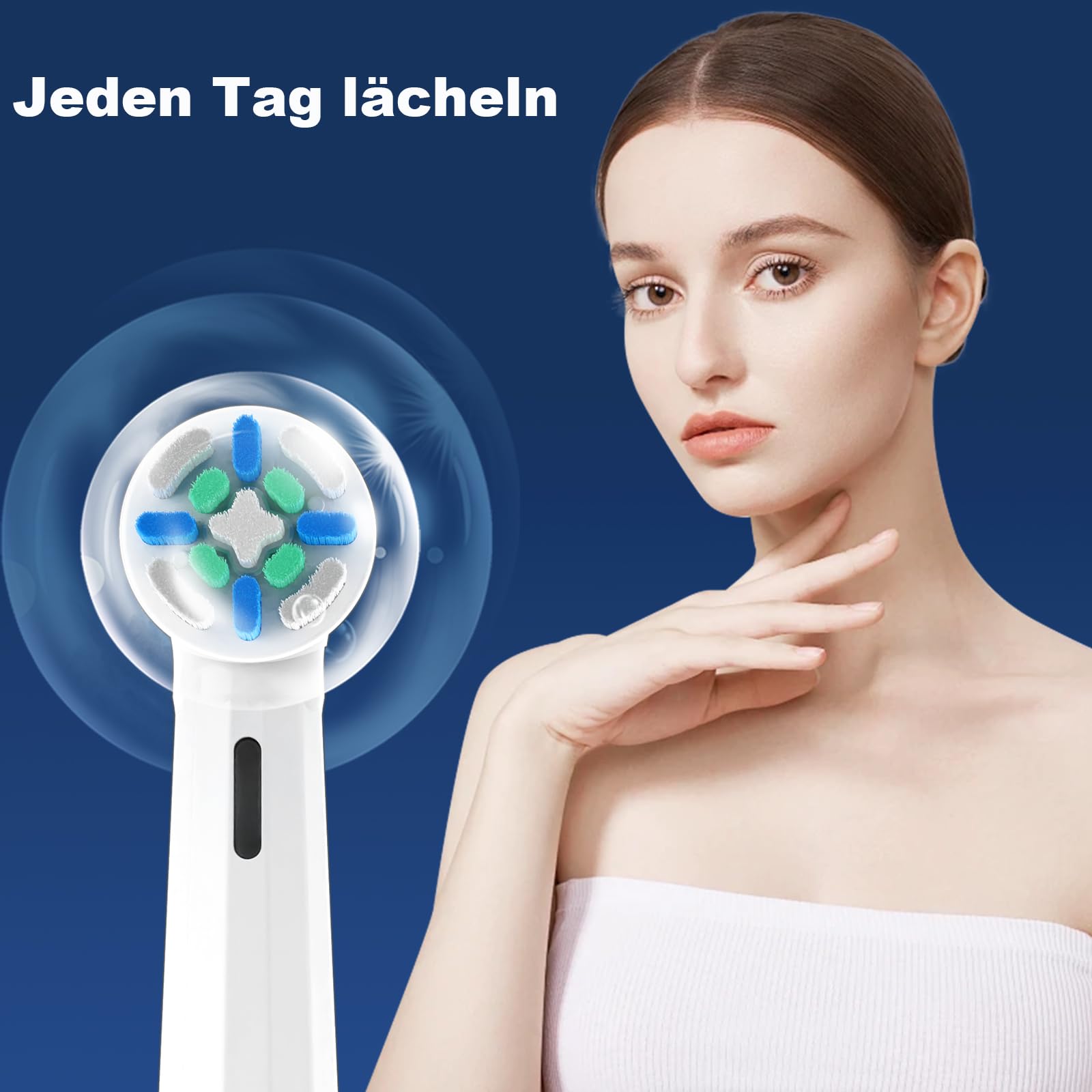 10 testine per spazzolino elettrico IO compatibili con ORAL B IO 2/3/4/5/6/7/8/9/10, testine compatibili con ORAL B IO per pulire i denti (bianco)