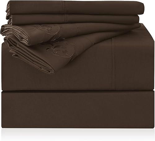 LONAVA - Juego de sábanas de lujo de 4 piezas - Sábanas de microfibra antiarrugas, transpirables y elásticas, bolsillo profundo de 16 pulgadas,