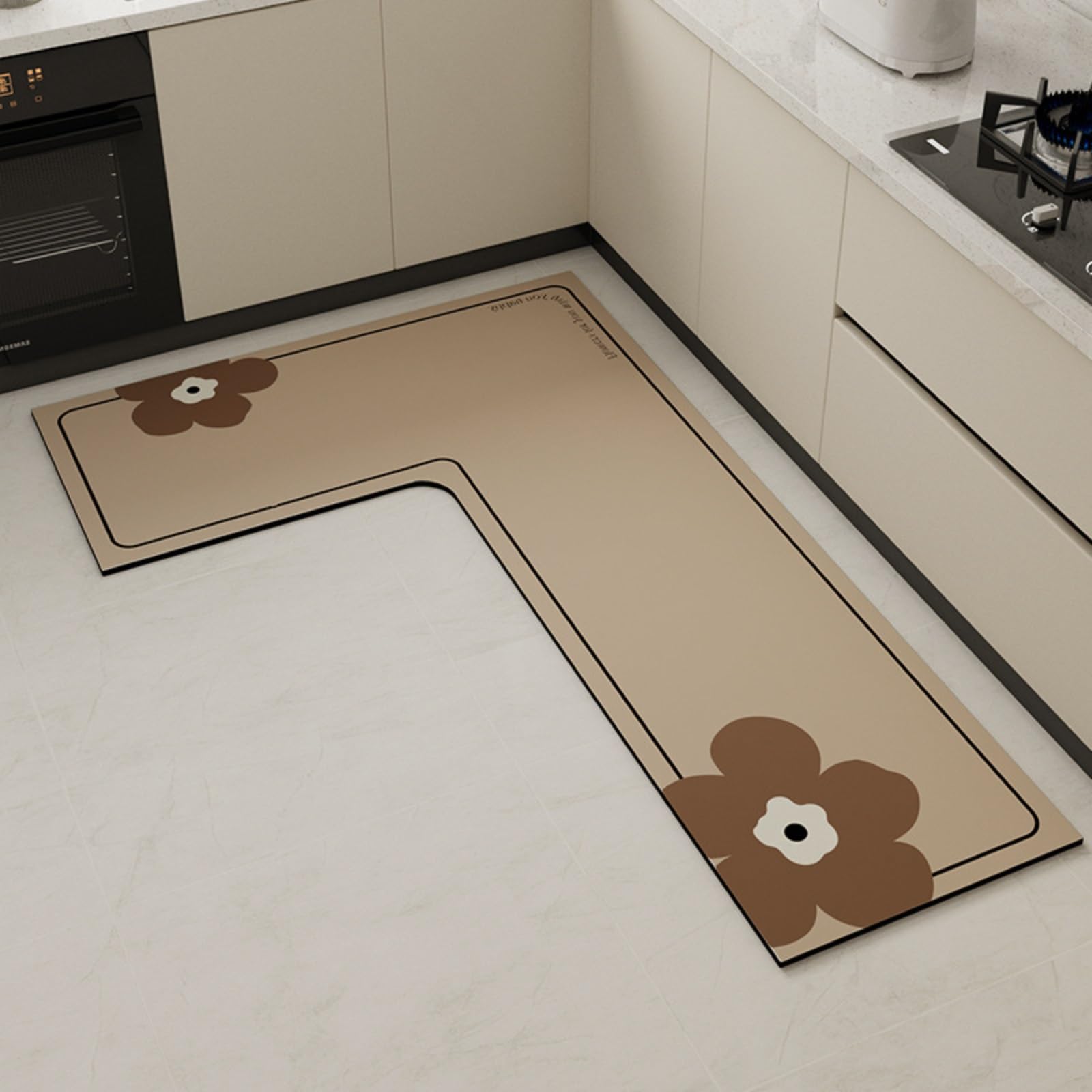 Tapis de cuisine absorbant eau et huile avec envers antidérapant