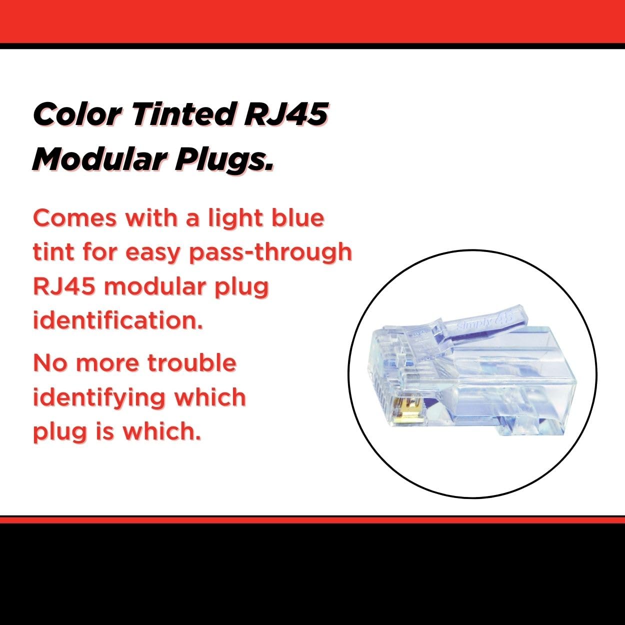 Simply45 Spine modulari standard WE/SS RJ45 per connettore Cat5e 24AWG UTP solido e 28-26 AWG Cat5e/6 UTP incagliato - tinta blu, design a 3 poli - 100 pezzi - S45-1000