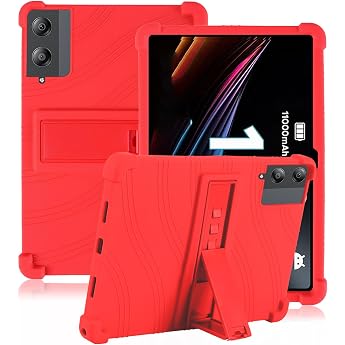 Case for Doogee Tab E3 Pro 13 Inch Tablet daunke Soft Silicone Cover with Kickstand Lightweight Shockproof Anti-Scratch All-Round Protection Red
