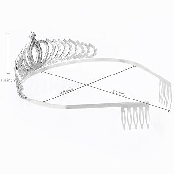 Tiaras and Crowns, Vofler 2 Pack Crystal Rhinestone Headband Headpiece Hair Jewelry for Women Ladies Girls Bridal Bride Princess Queen Birthday Wedding Pageant Prom Halloween Costume Party Silver