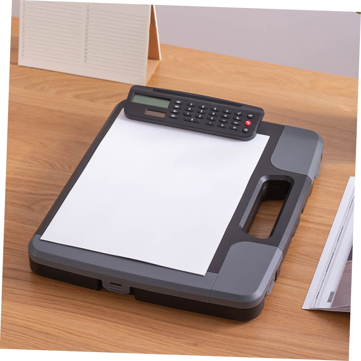 Lurrose Portapapeles Multifuncional Con Calculadora Organizador De Archivos y Diseño Empresarial Para Oficina y Estudio