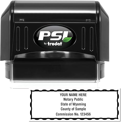 Miniatura 2 de Sello público de notario Wyoming preentintado, impresiones de hasta 15 K, sello de notario WY, estampado fácil de presionar e imprimir, rectangular