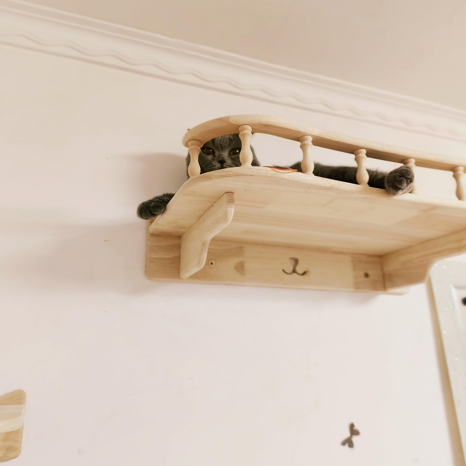Mensole da parete per gatti, in rovere massiccio, mobili moderni da parete per dormire, giocare, arrampicarsi e rilassarsi per gatti da interno