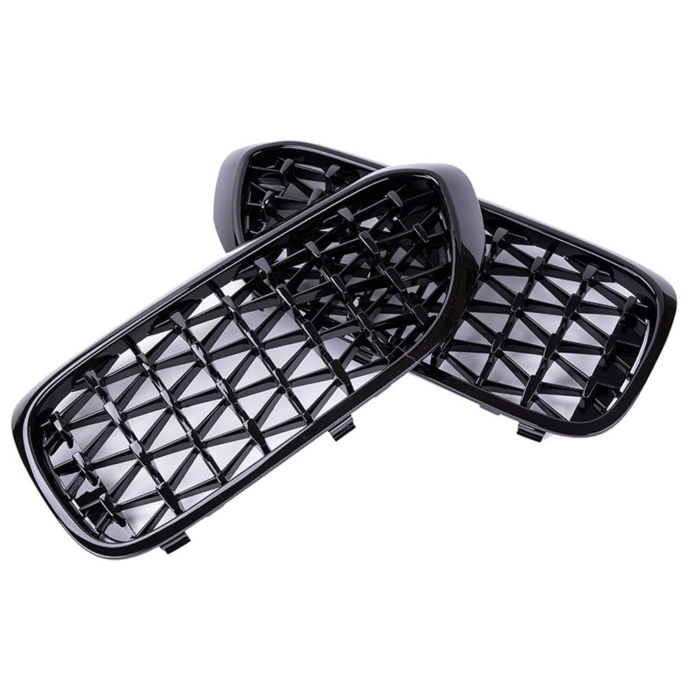 2 szt. Przedni grill samochodowy kratka zderzaka, dla BMW, serii 5 G30 G31 G38 2018 2019 2020 chromowane diamentowe grille wyścigowe styl Meteor