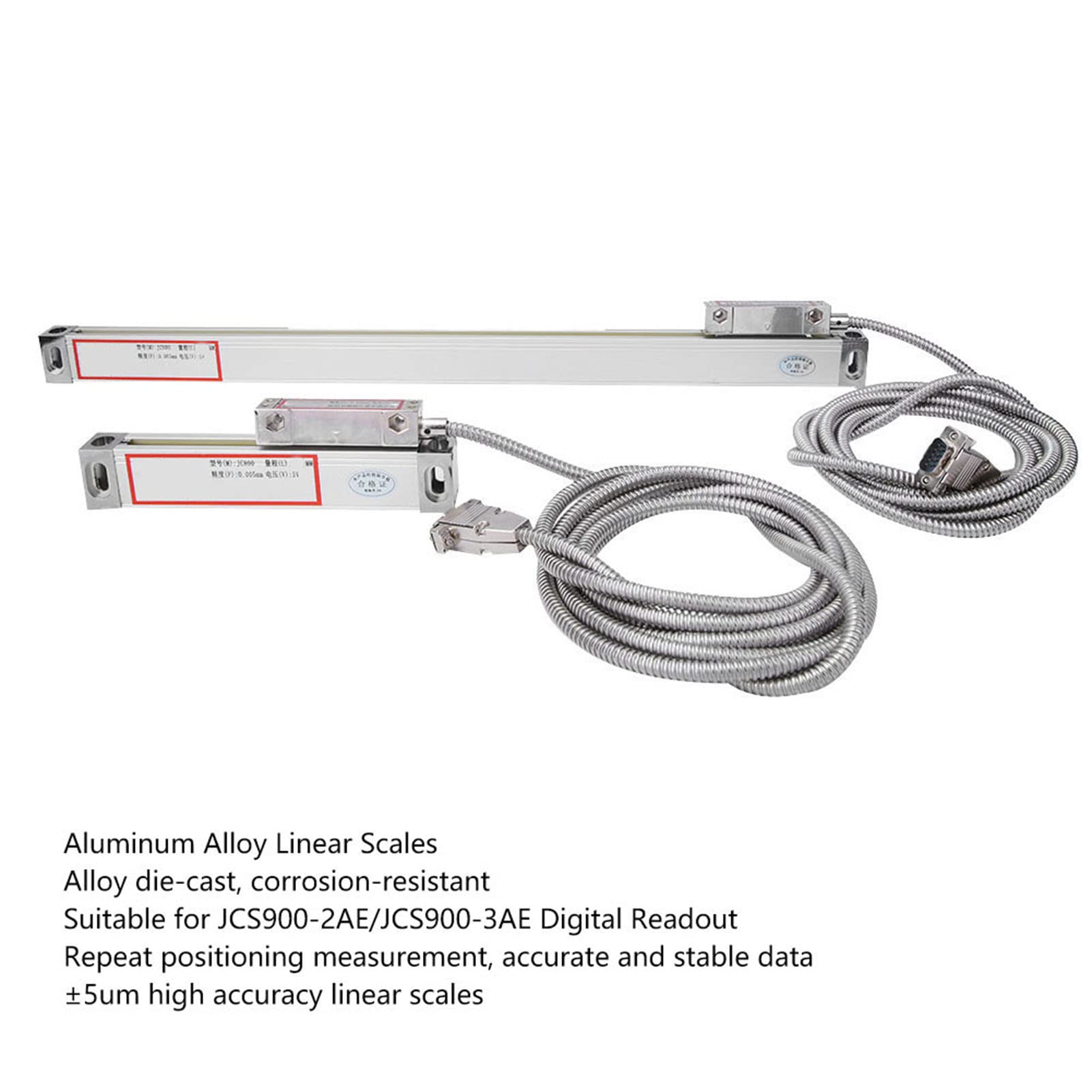 Hochpräzise DRO-Linearwaagen, 2 Stück, JCS900 2AE, JCS900 3AE, Digitale Anzeige, Aluminiumlegierung, Korrosionsbeständig, 0 300 mm + 0 500 mm (Hub 300 mm und 600 mm)