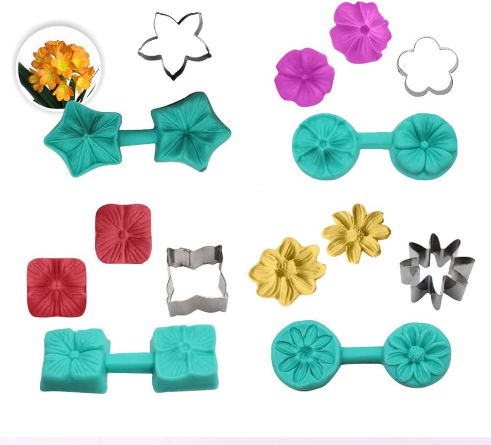 4sets Flower Cutter Set Cake Decration Tool Fondant Cake