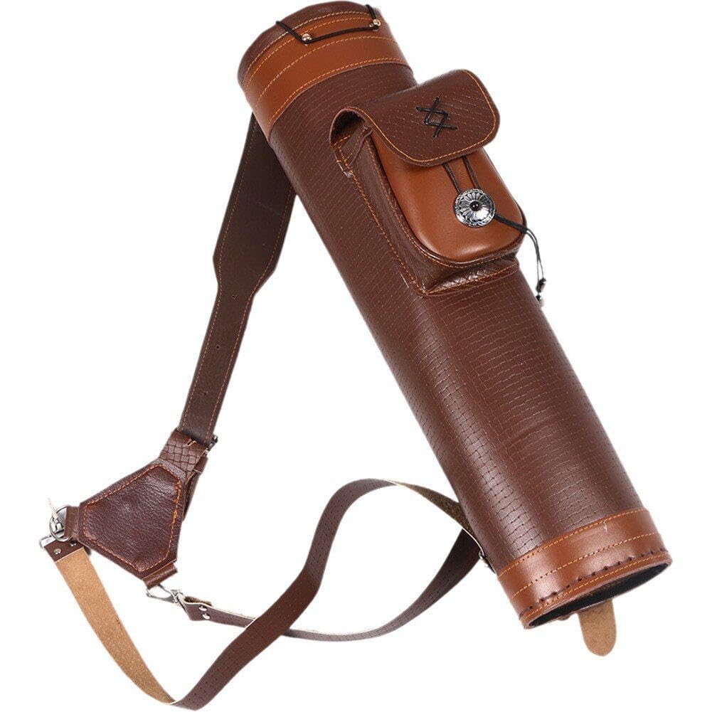 Carquois De Tir À l'arc, 24 Pièces, Flèches Réglables, À Bandoulière en Cuir, Exercice De Cible De Chasse À l'arc pour Adolescents Adultes