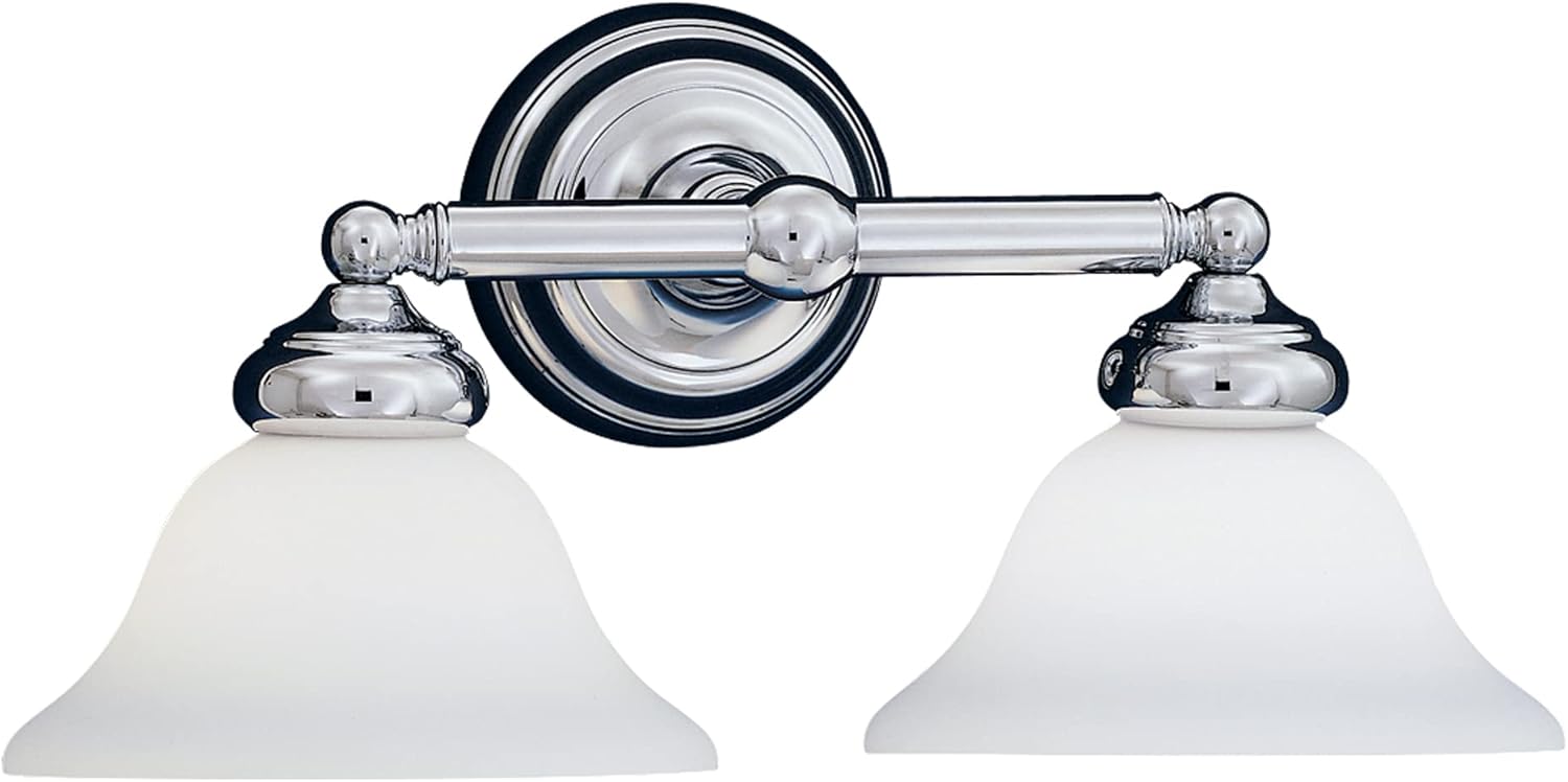 Designers Fountain 4967-CH Opal Essence 2 Bathroom Vanity Light Fixture, Chrome Designers Fountain 4967-CH Opal Essence 2 Bathroom Vanity Light Fixture, Chrome