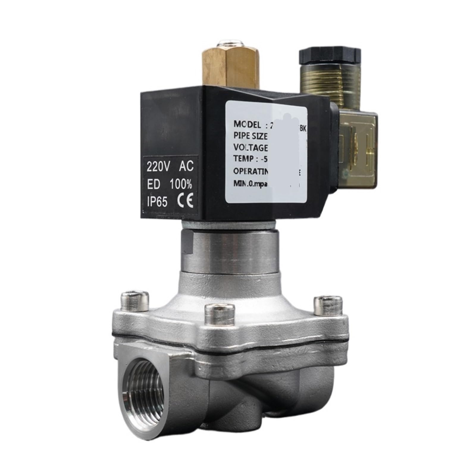 Zawór elektromagnetyczny ze stali nierdzewnej, 1 szt., AC 110 V, G1/4", 3/8", 1/2", 3/4", 1", normalnie otwarty. (AC110V-EPDM, 2 cale)