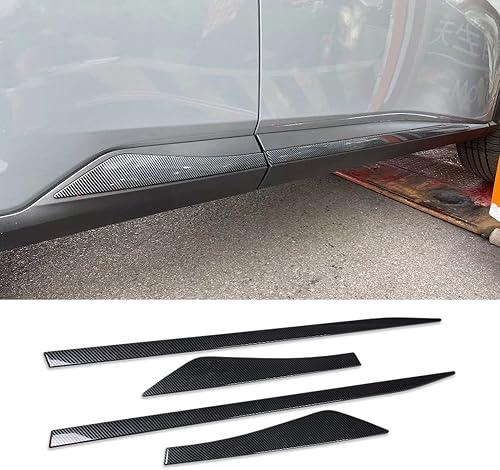 Rqing Para Nissan New Rogue 2021 S SV Body Side Molding Cubierta de Protector de Puerta Tapas de Fibra de Carbono Patrón