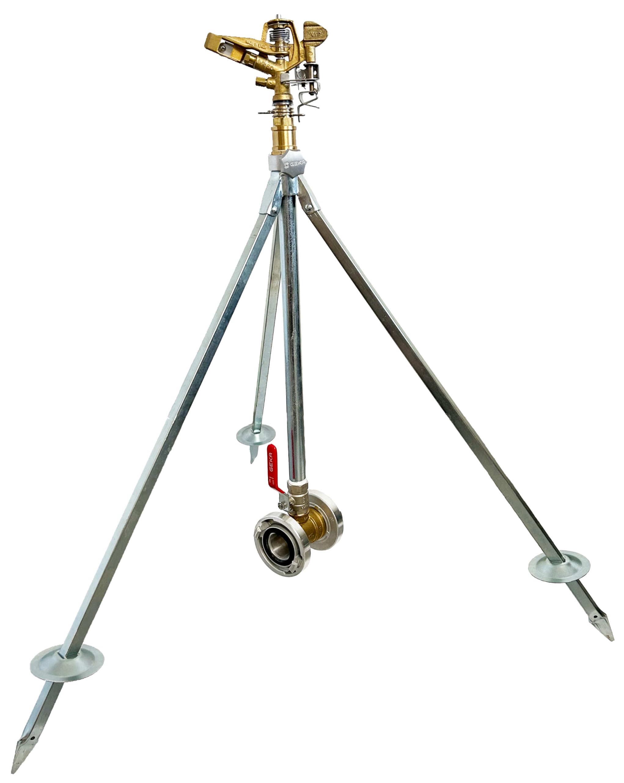GEKA Sektoren Hochregner Set (Wurfweite ca. 16 m, ca. 32 l/min, Sektor 20°-360°, Storz C Anschluss, Mind. 2 bar, Flächenbrandbekämpfung, Brandbekämpfung, Regnersystem) 57.5840.9
