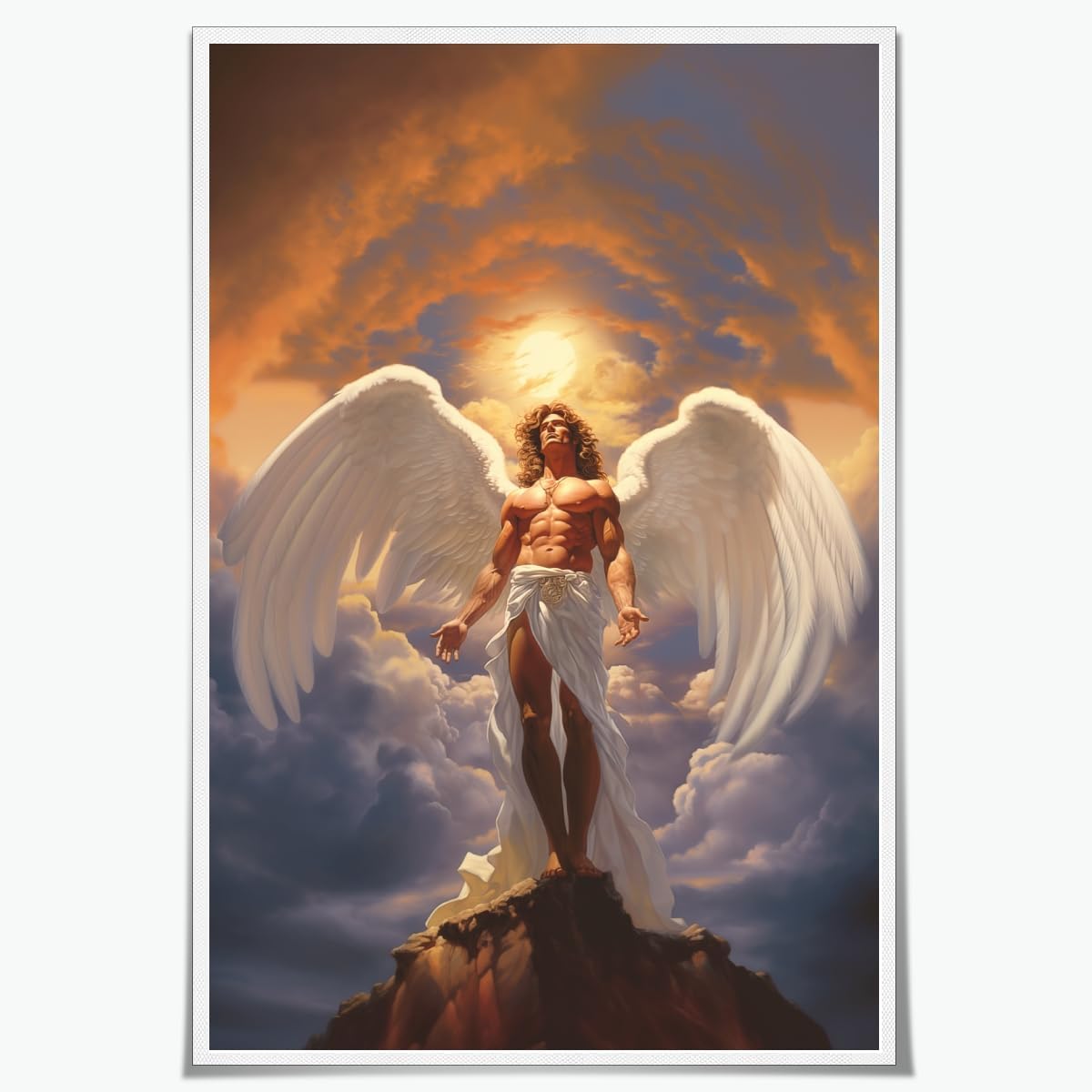 Religious Wall Art Saint Michael The Archangel Canvas Wall Prints poster Modern Home Aesthetic Decor Wall art for Bedroom Dorm 8x12inch Unframed