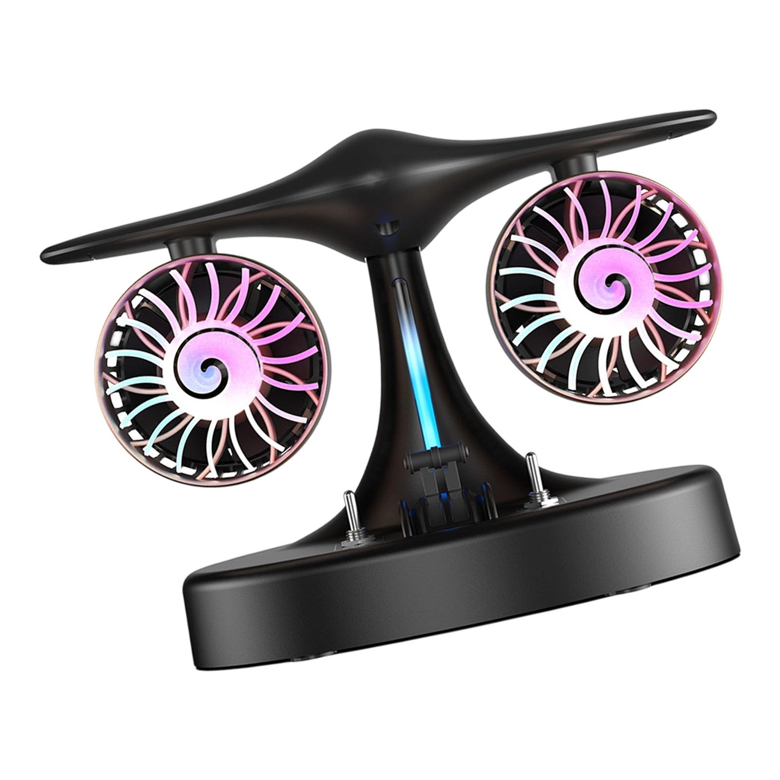 Tsophreniq Multifunctional Double Head Cooling Fan Plane Shape Rechargable Desktop 5000mAh for Offices Home Gaming Room Aircraft Engine