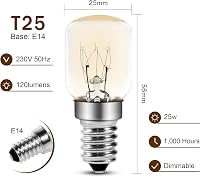 Comyan Sütő Izzó 25W E14 Foglalattal 300°C Hőálló Mikrohullámú Sütő Sólámpa Izzók 4 Darabos Csomag 3
