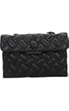Quilted Black Leather Crossbody Bag with Chain Strap, Diamond Stitched Pattern, Small Shoulder Purse KURT GEIGER
