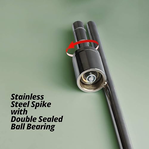Miniatura 3 de Anley Estaca de tierra de 19.5 pulgadas, punta de acero inoxidable con rodamiento de manga, se adapta a postes de bandera de aleteo con un diámetro