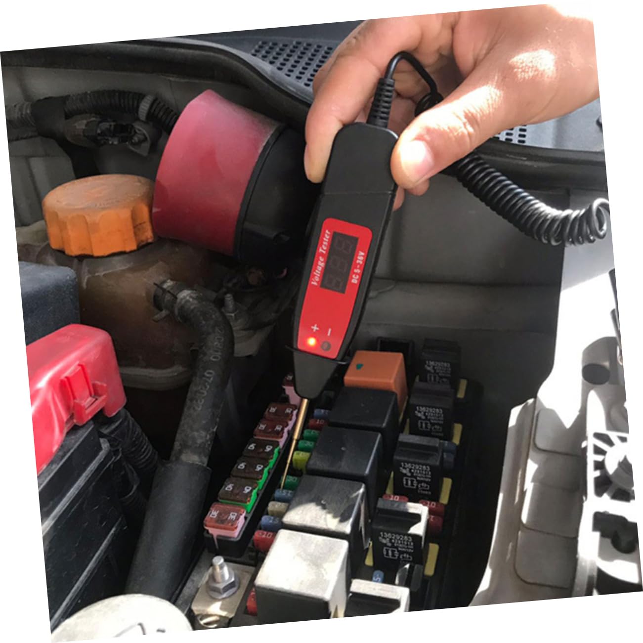 Gatuida 4piezas Probador De Voltaje Automotriz Luz Led Herramienta Eléctrica Para Comprobación De Continuidad y Cortocircuitos Medidor De Precisión Cable Extensible y Punta Para